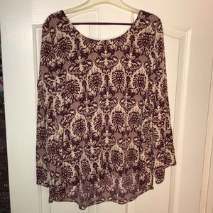 Damask print long sleeve